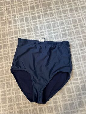 Janela Bay Women Navy High-Waist Swim Bottoms Small NWT